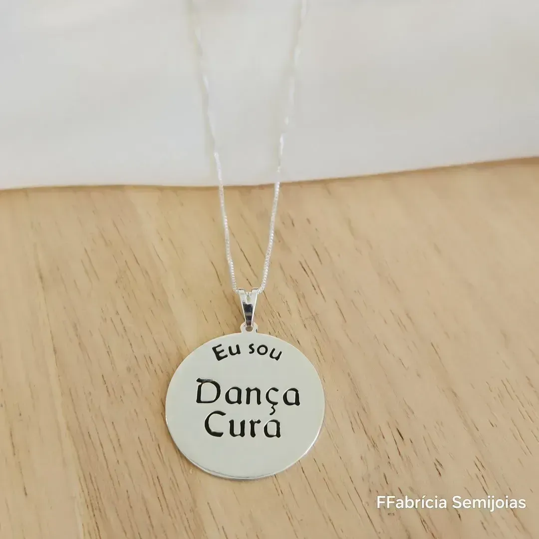 COLAR CORRENTE VENEZIANA 45+5CM COM PINGENTE MANDALA EU SOU DANÇA CURA M-3CM