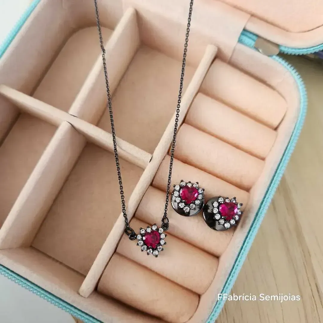 CONJUNTO RÓDIO NEGRO CORAÇÃO PEQUENO MARSALA