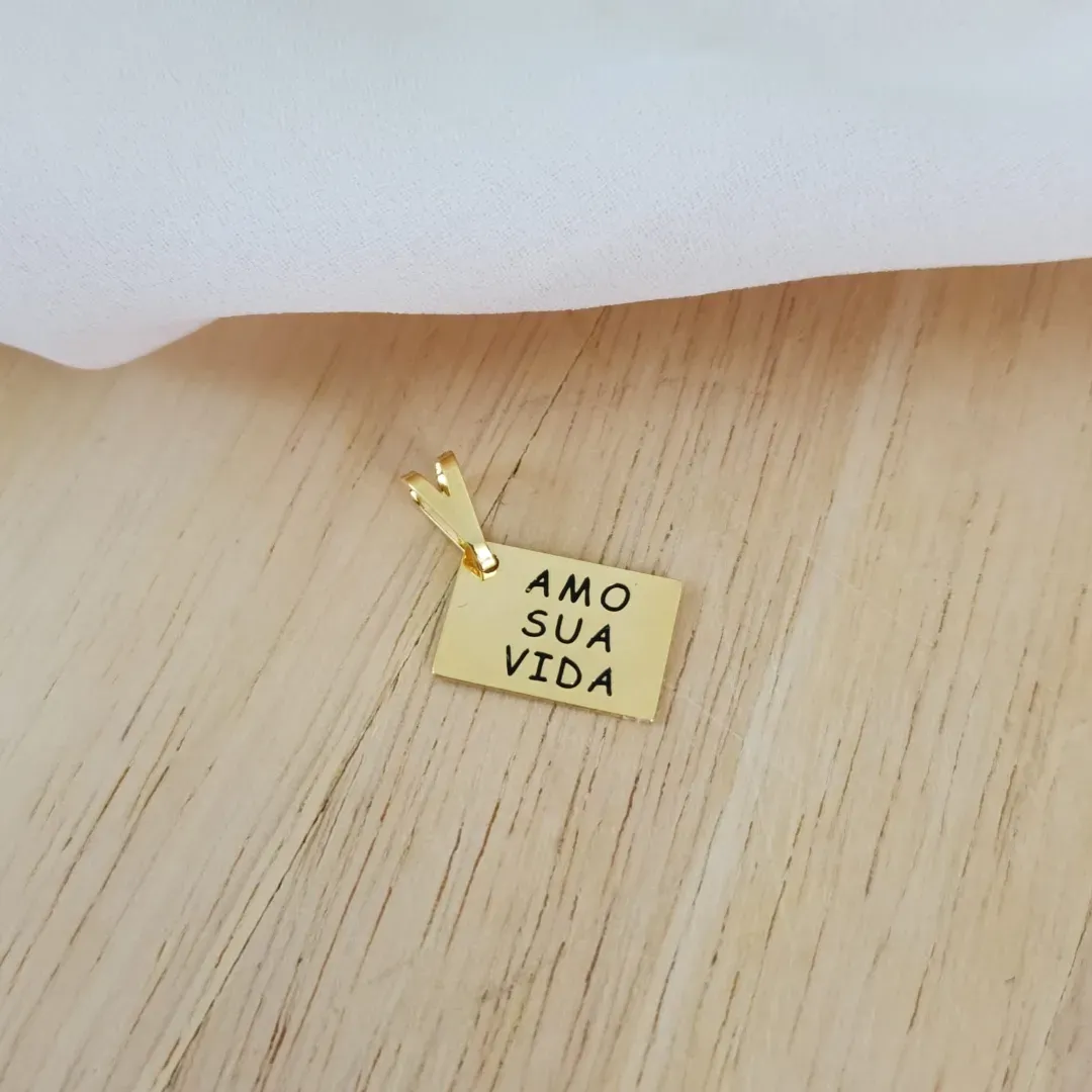 PINGENTE RETANGULAR FRASE 
