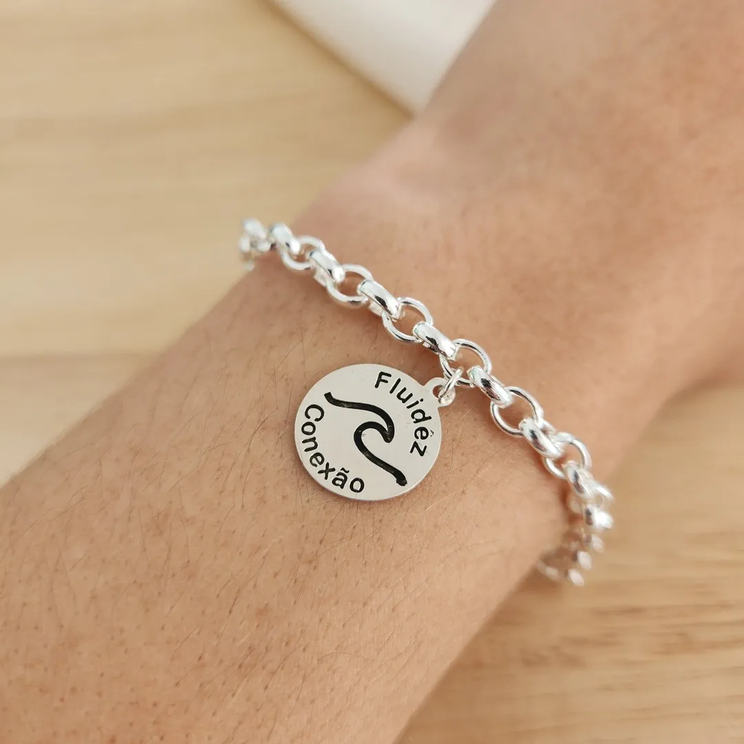 PULSEIRA DOURADA ELOS PINGENTE FLUIDÊZ, ONDA E CONEXÃO