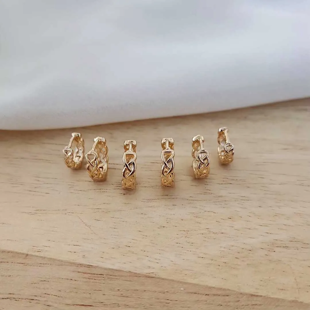 TRIO ARGOLINHAS DETALHES TAMANHOS DIFERENTES TRANÇADO