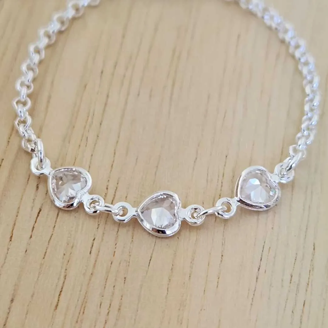 PULSEIRA INFANTIL ELO PORTUGUÊS COM CORAÇÃO 15CM