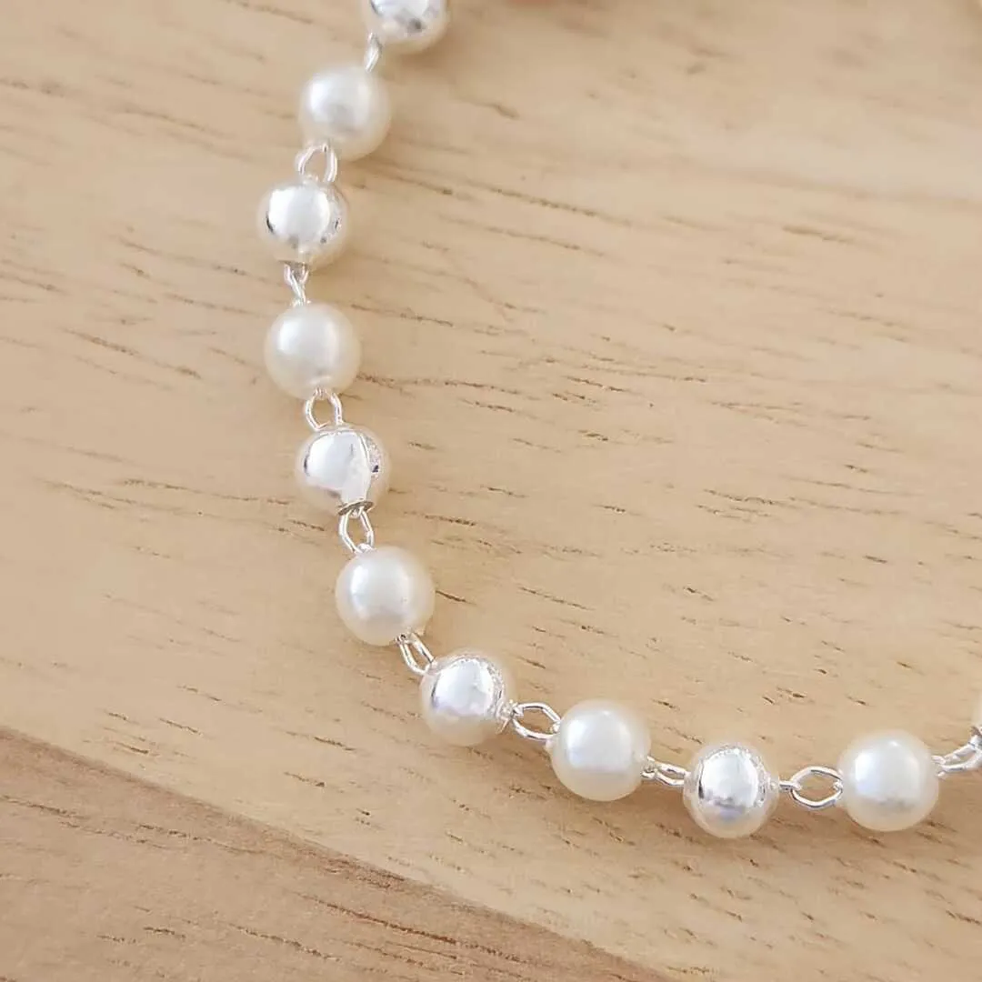 PULSEIRA PÉROLAS E BOLAS 18CM