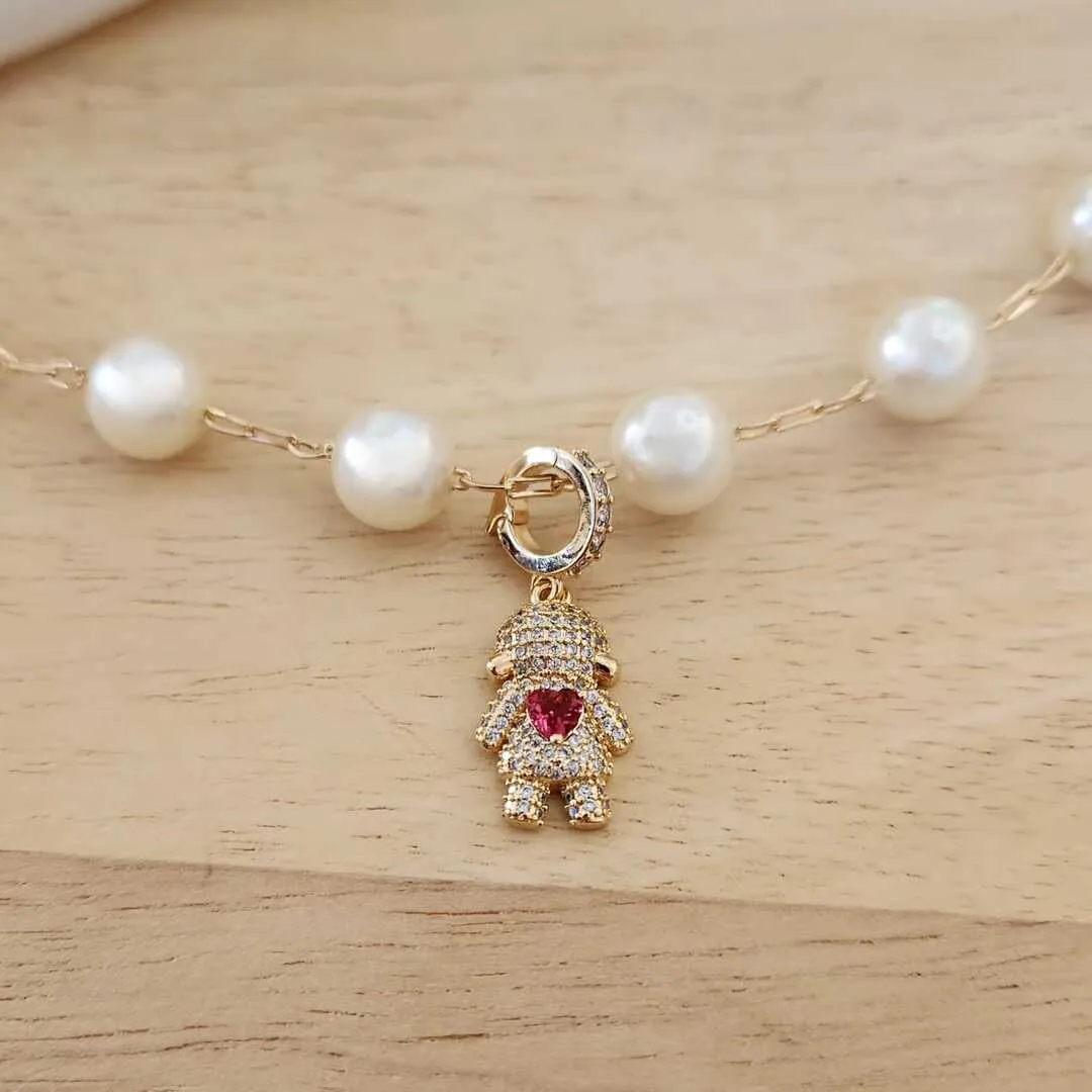 PULSEIRA PÉROLAS PINGENTE MENINA