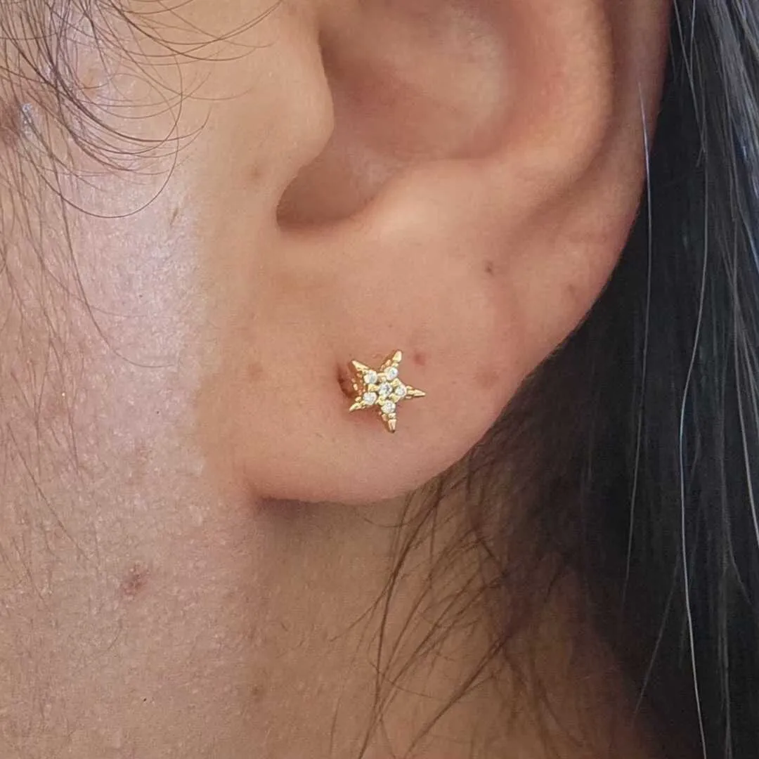 BRINCO ESTRELINHA CRAVEJADOS MICROZIRCÔNIAS CRISTAL