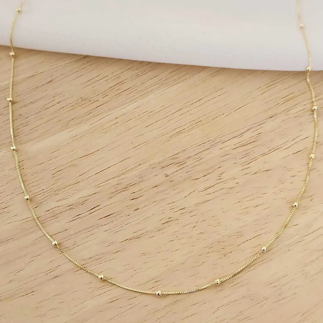 COLAR CORRENTE BOLINHAS 45CM