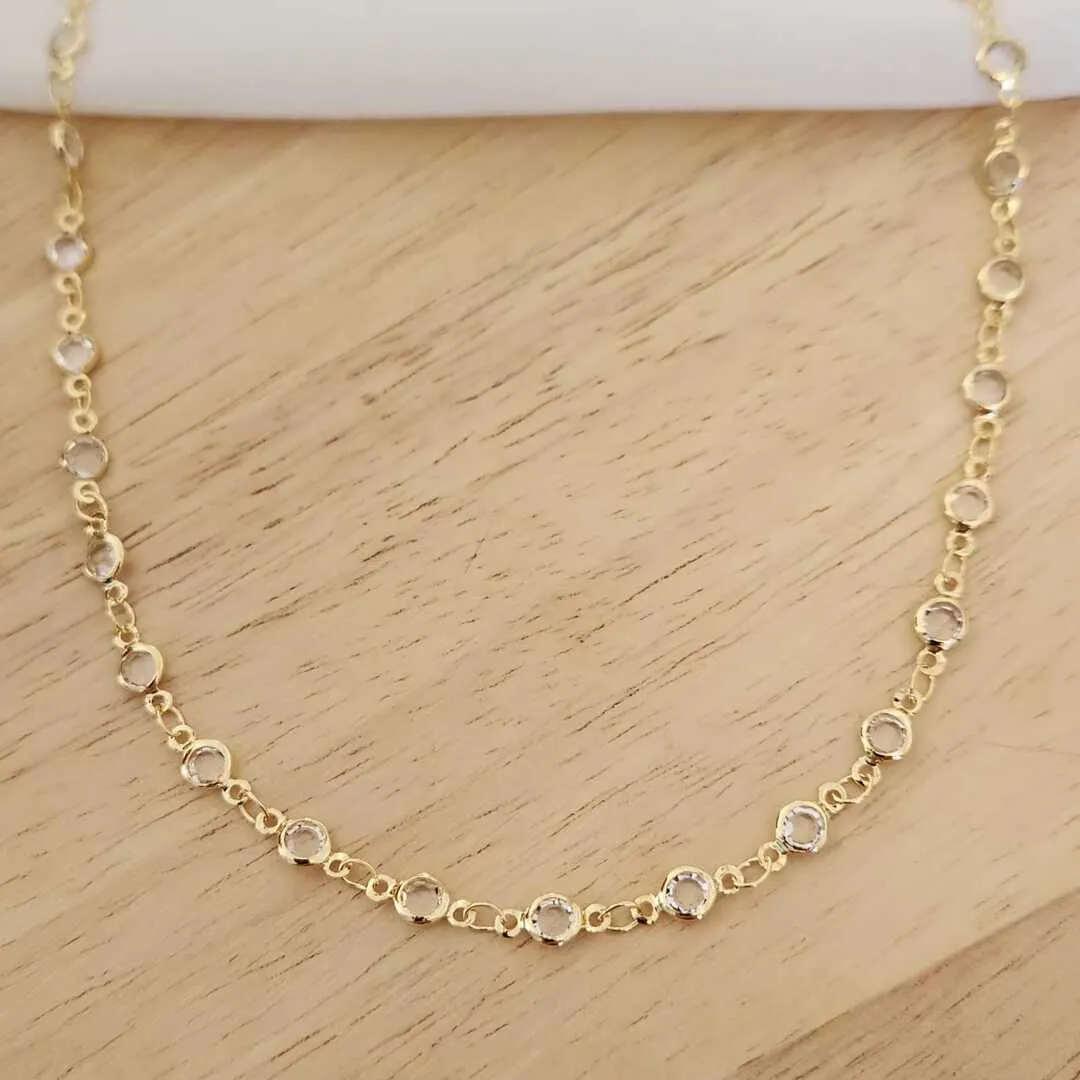 COLAR GARGANTILHA CORRENTE CRISTAL