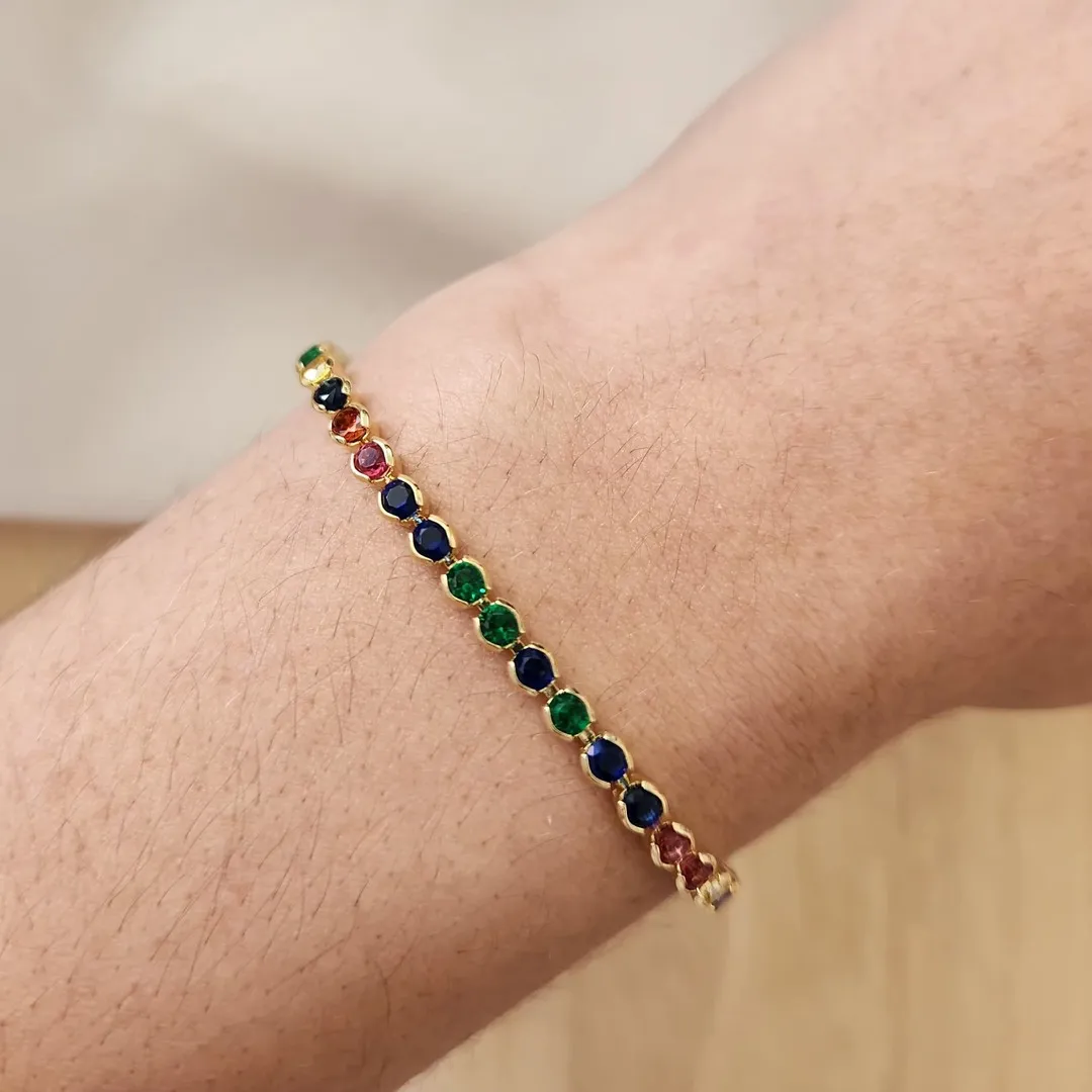 PULEIRAS ZIRCÔNIAS COLORIDAS CRAVAÇÃO INGLESA 3MM