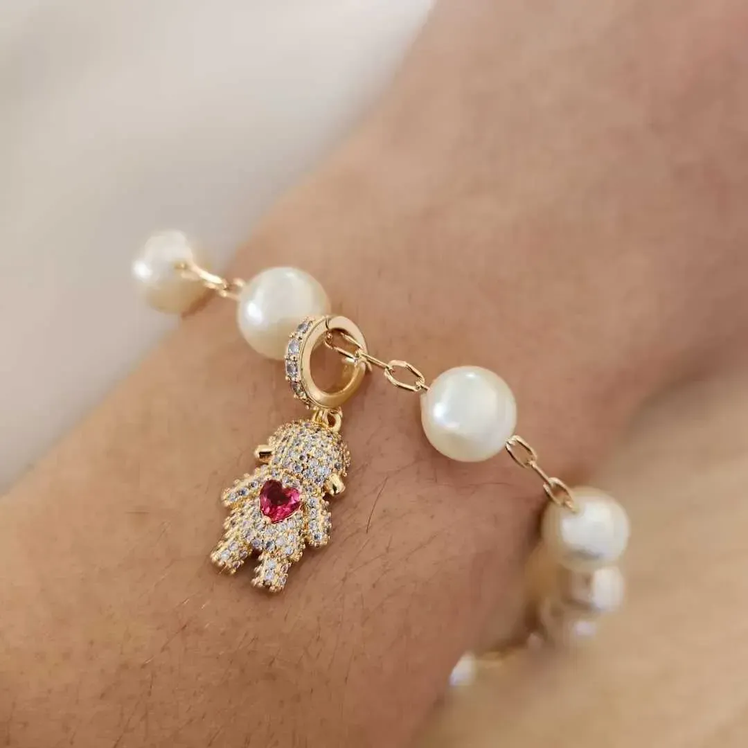 PULSEIRA PÉROLAS PINGENTE MENINA