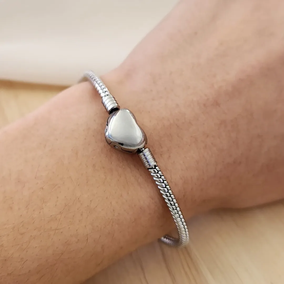 PULSEIRA AÇO PARA BERLOQUE FECHO CORAÇÃO