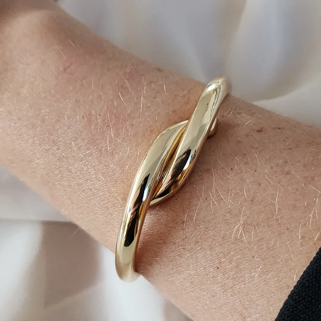 BRACELETE DOURADO TRANÇADO ENCAIXE