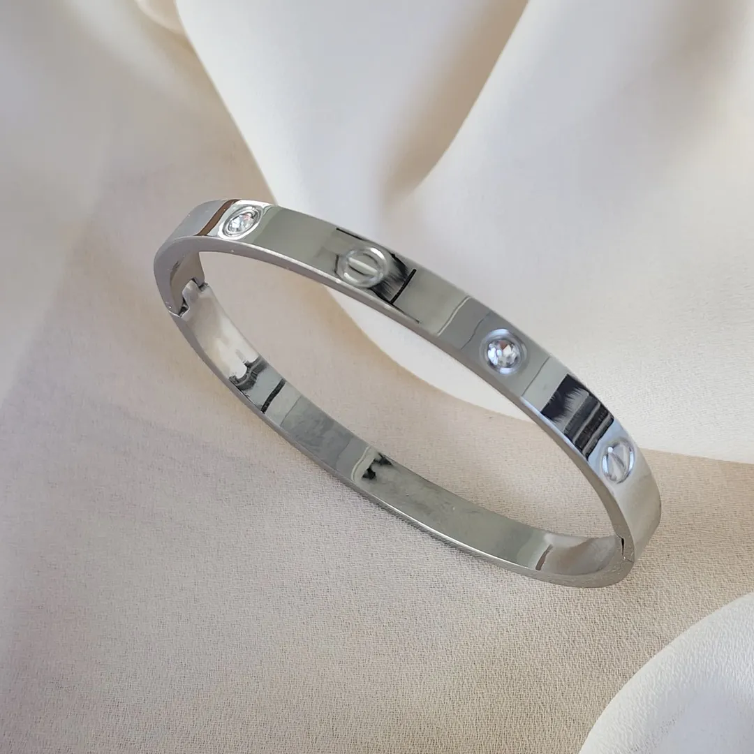 BRACELETE PULSEIRA INSPIRAÇÃO VIRGÍNIA CART AÇO COM PEDRAS