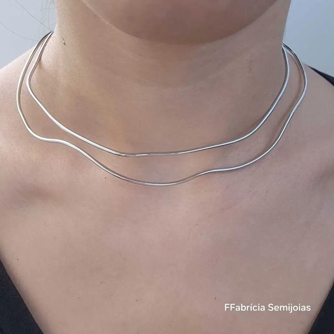 COLAR GARGANTINHA CHOKER DOIS AROS ORGÂNIC