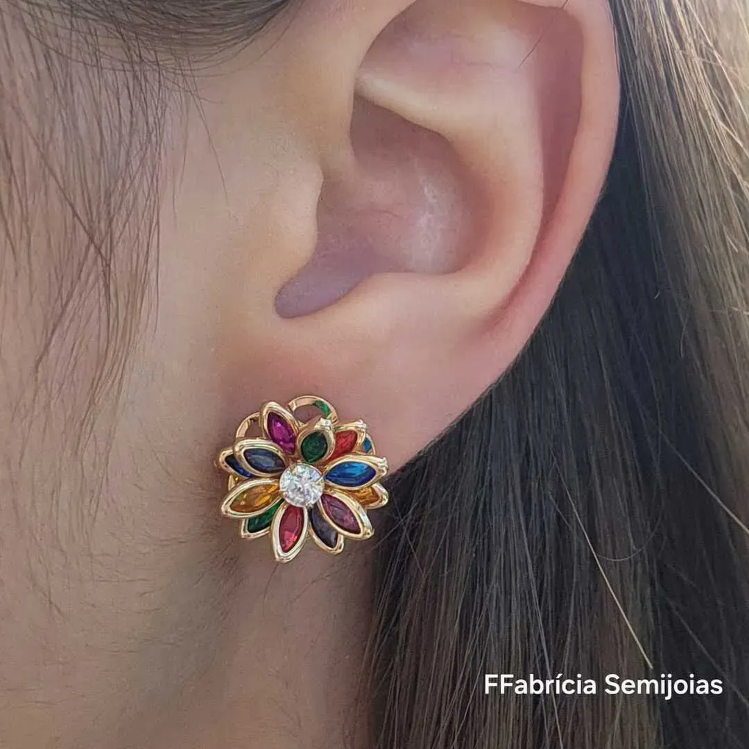 BRINCO FLOR  LOTUS TONS ESCUROS P PONTAS
