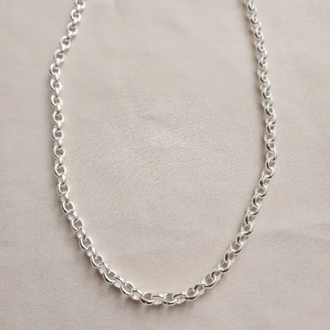 COLAR CORRENTE ELOS PRATA 60CM