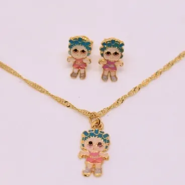 CONJUNTO DOURADO MENINA COLORIDA