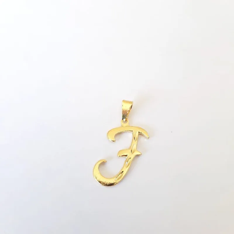 PINGENTE DOURADO LETRA F