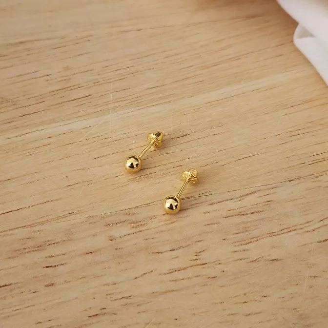 BRINCO DOURADO BOLINHA LISA TARAXA BABY