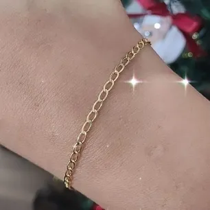 PULSEIRA DOURADA ELOS OVAIS LISO