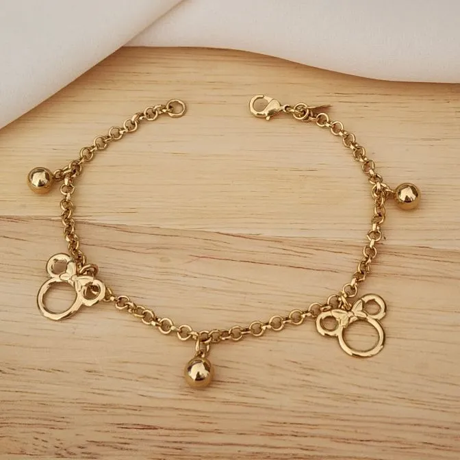 PULSEIRA DOURADA PINGENTE MICKEY