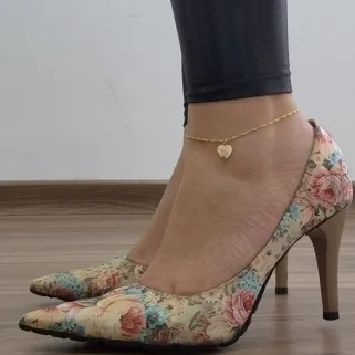 TORNOZELEIRA COM PINGENTE CORAÇÃO PET GATO