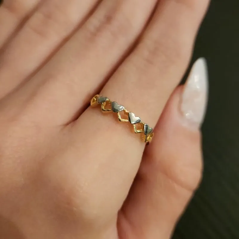 ANEL DOURADO CORAÇÕES
