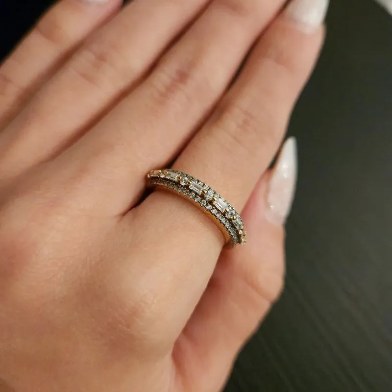 ANEL DOURADO MEIA ZIRCÔNIAS CRISTAL CRAVEJADO