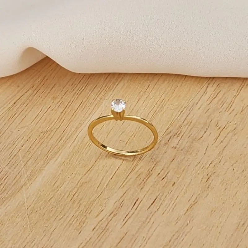 ANEL DOURADO SOLITÁRIO