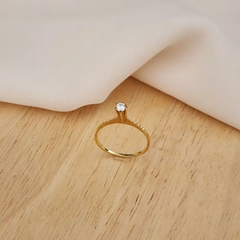 ANEL DOURADO SOLITÁRIO