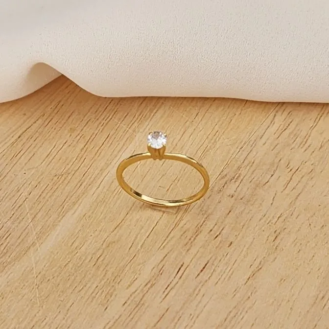 ANEL DOURADO SOLITÁRIO