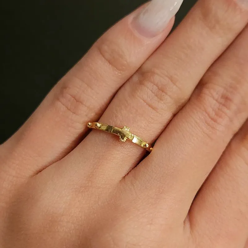ANEL DOURADO TERÇO