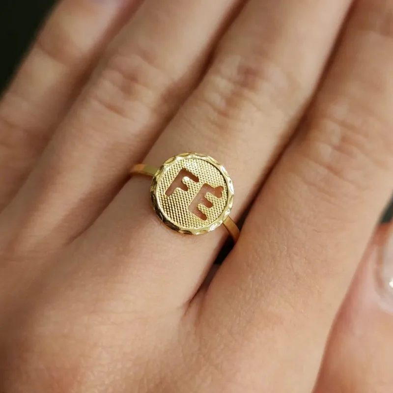 ANEL FÉ VAZADO DOURADO