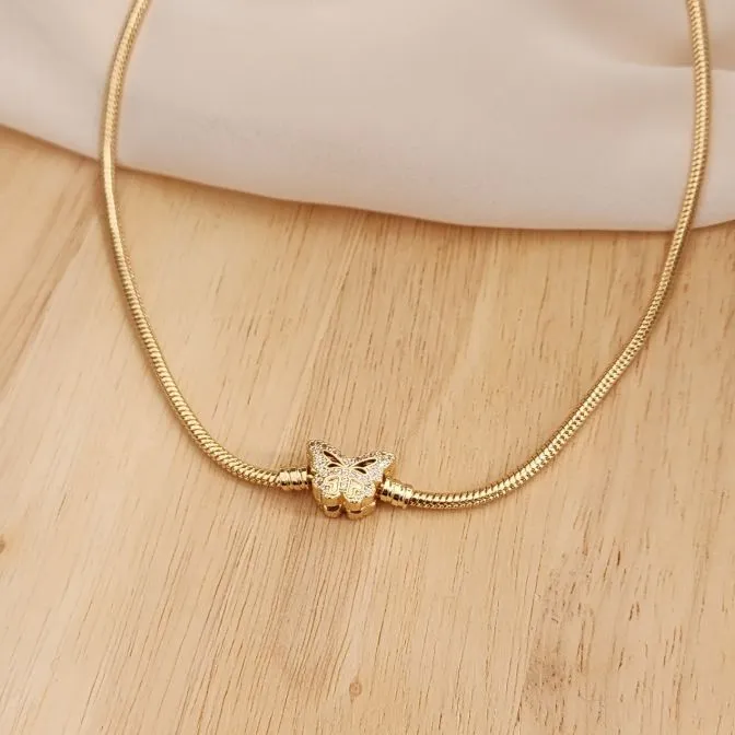 COLAR CHOKER MALHA REDONDA FECHO BORBOLETA