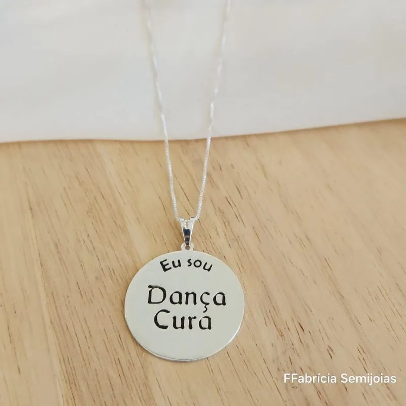 COLAR CORRENTE VENEZIANA 40+5CM COM PINGENTE MANDALA EU SOU DANÇA CURA M-3CM