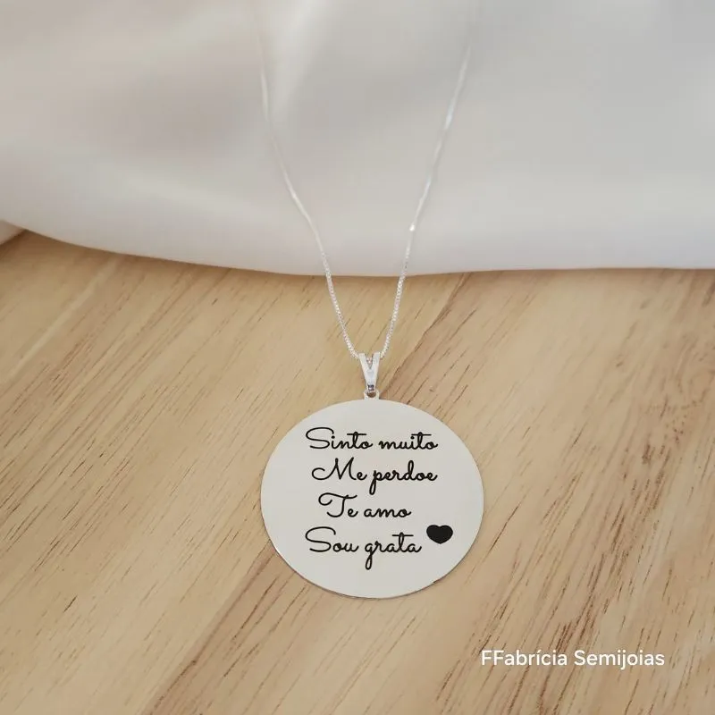 COLAR MANDALA HO´HOPONOPONO - SINTO MUITO, ME PERDOE, TE AMO, SOU GRATA - G