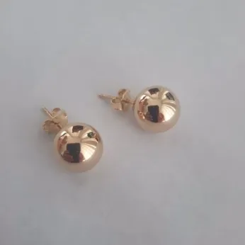 BRINCO DOURADO BOLA LISA BRILHANTE