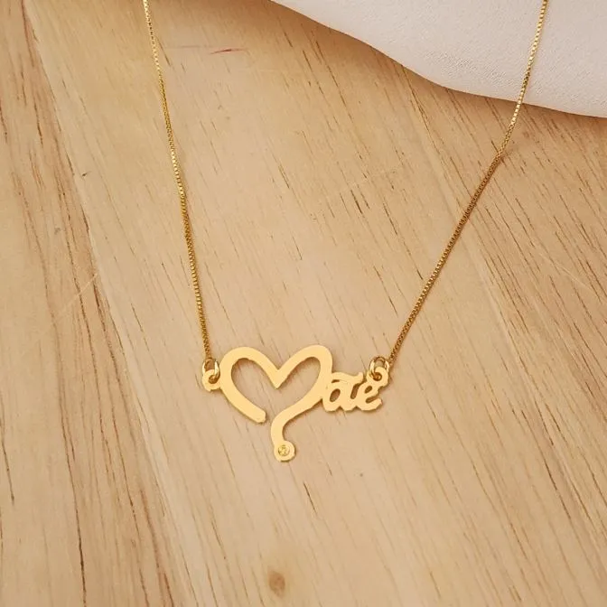 COLAR DOURADO MÃE CORAÇÃO
