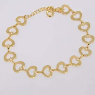 PULSEIRA DOURADA ELOS CORAÇÃO VAZADO